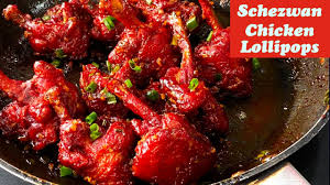 Schezwan Chicken Lolipop + Salad + Rice